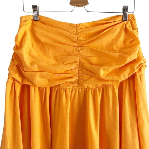 Charlie Holiday Marcey Midi Skirt Apricot Cotton Linen US 8 - Picture 3 of 11